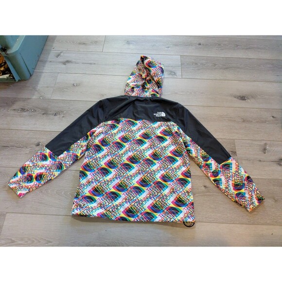 The North Face Hydrenaline Graphic Print Wind Rain Jacket Hooded Youth M 10-12 - Picture 9 of 10